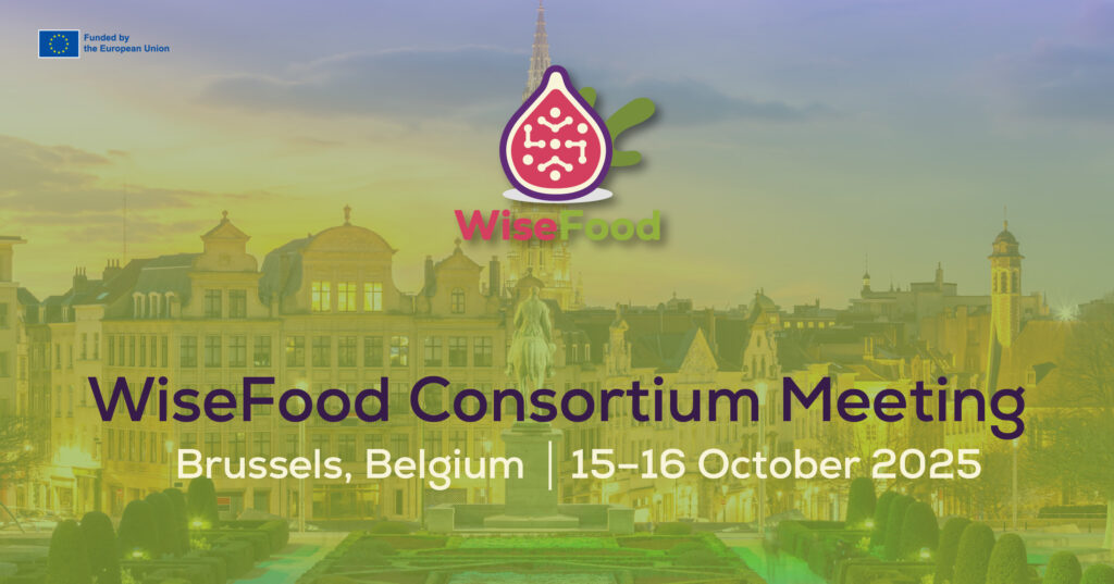 Main visual for WiseFood consortium meeting in Brussels on 15 and 16 October 2025.